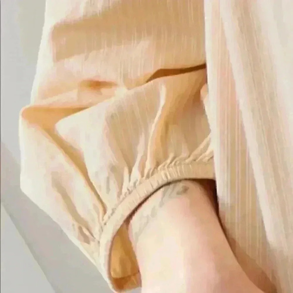 Banana Republic Striped Embroidered Smocked-Neck Blouse - Picture 4 of 9